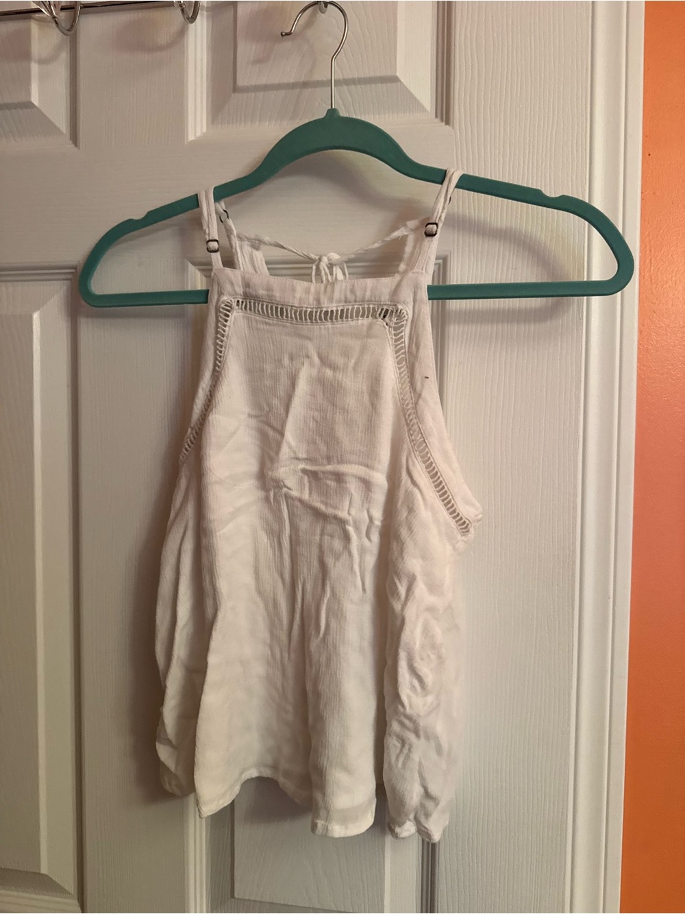 Hollister White Tie-Back Halter Top